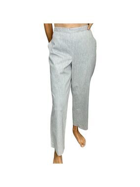Alfred Dunner high rise straight leg pull on elastic waist grandma pants 12